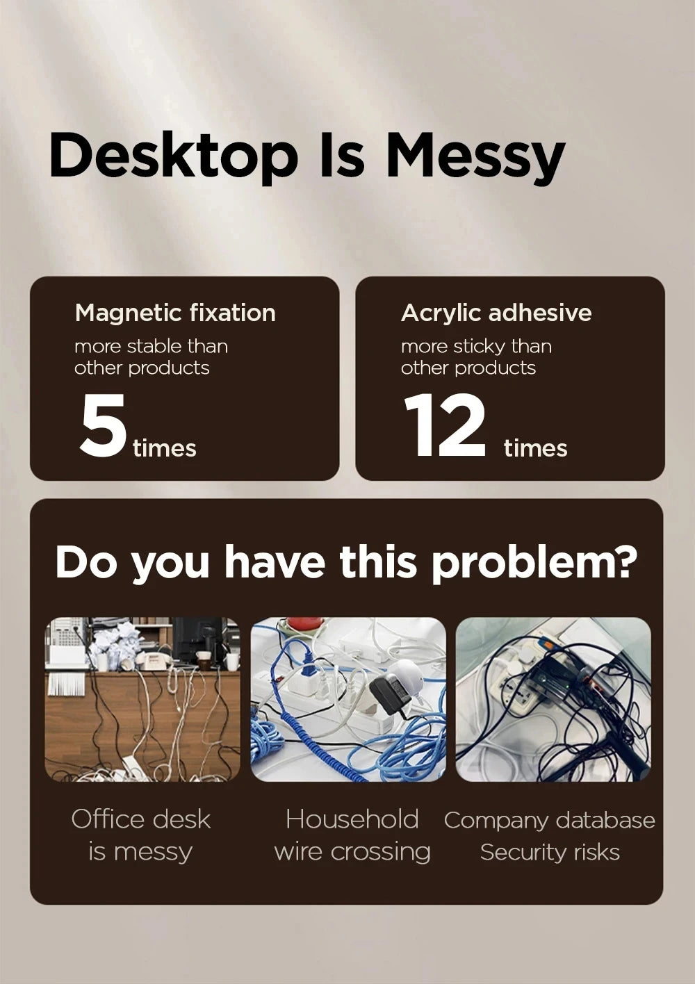 DeskMag Cable Clips